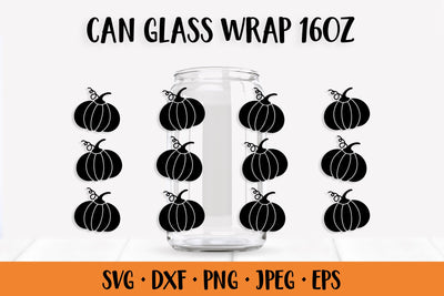Pumpkin Can Glass Wrap SVG. Thanksgiving Glass Can SVG LaBelezoka 