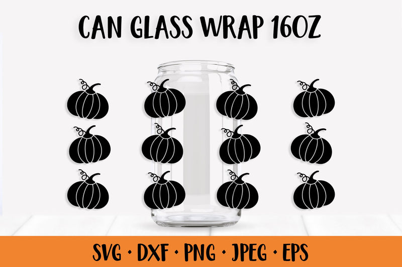 Pumpkin Can Glass Wrap SVG. Thanksgiving Glass Can SVG LaBelezoka 