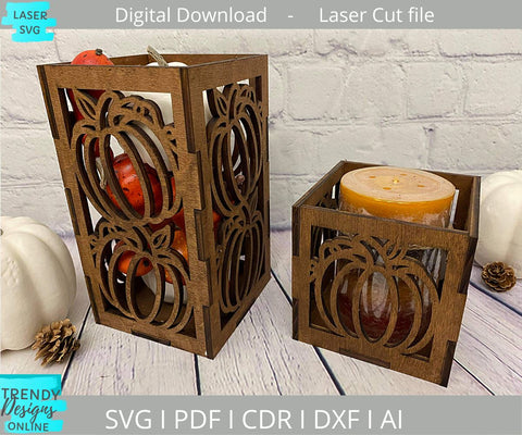 Pumpkin Candle Holders svg, Fall Lantern Glowforge Laser cut svg SVG Trendy Designs Online 
