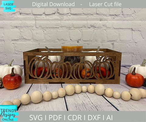 Pumpkin Centerpiece svg, Fall Candle Holders Glowforge laser cut svg SVG Trendy Designs Online 