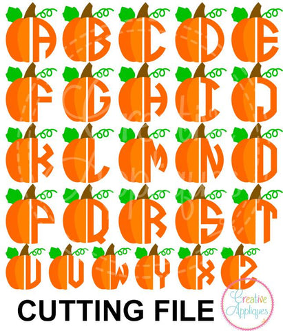 Pumpkin Circle Alphabet Cut File Creative Appliques 
