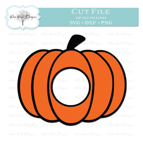 Pumpkin Circle Monogram Frame SVG One Oak Designs 
