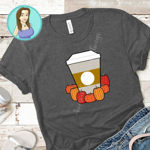 Pumpkin Coffee Fall Monogram SVG SVG Awesomely Strange Designs 