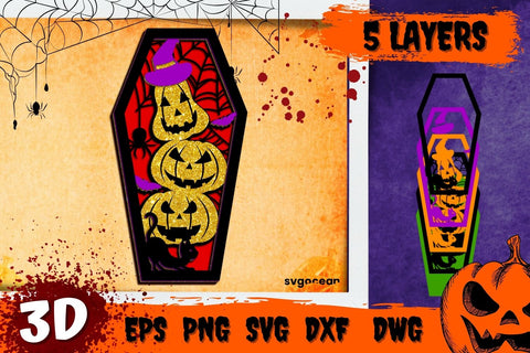 Pumpkin Coffin 3D SVG SVG SvgOcean 