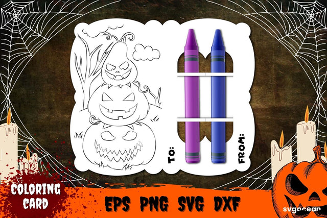 Pumpkin Coloring Card Svg SVG SvgOcean 
