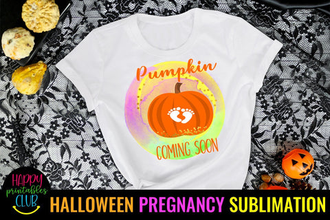Pumpkin Coming Soon -Halloween Pregnancy Sublimation PNG Sublimation Happy Printables Club 