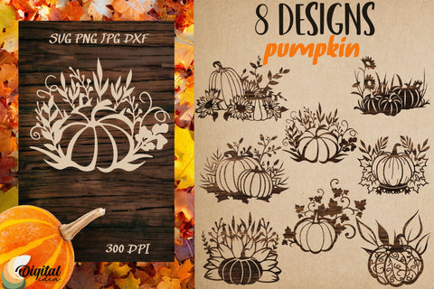 Pumpkin Cut Design | Halloween Decoration | Pumpkin Bundle SVG Evgenyia Guschina 