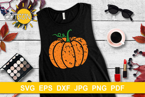 Pumpkin Distressed SVG | Fall distressed SVG | Grunge SVG SVG CutsunSVG 