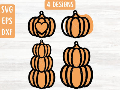 Pumpkin Earring Bundle SVG Files for Cricut, Silhouette or Glowforge SVG Apple Grove Designs 