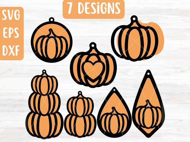 Pumpkin Earring Bundle SVG Files for Cricut, Silhouette or Glowforge SVG Apple Grove Designs 