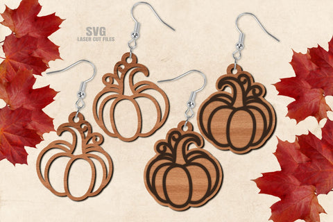 Pumpkin Earrings SVG Cut Files | Halloween Earring SVG SVG Cloud9Design 