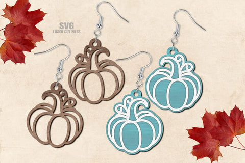 Pumpkin Earrings SVG Cut Files | Halloween Earring SVG SVG Cloud9Design 