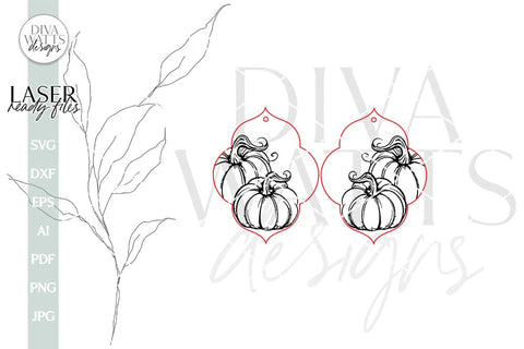 Pumpkin Earrings SVG For Laser Fall Earrings Pumpkin Duo Glowforge Earrings SVG For Laser Pumpkin Earrings SVG Autumn Earrings svg Fall svg SVG Diva Watts Designs 