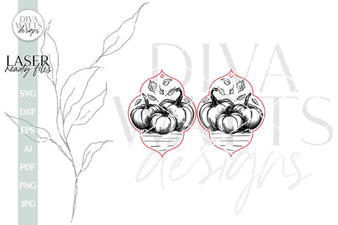 Pumpkin Earrings SVG For Laser Fall Earrings Pumpkin Patch Glowforge Earrings SVG For Laser Pumpkin Earrings SVG Autumn Earrings svg SVG Diva Watts Designs 