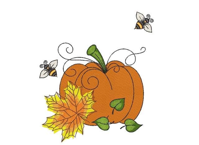 Pumpkin Embroidery Design, 5 sizes, Instant Download Embroidery/Applique DESIGNS Nino Nadaraia 