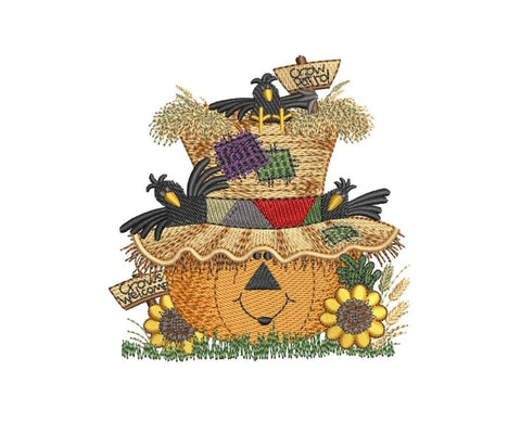 Pumpkin embroidery design, Autumn embroidery, Crow Patrol Fall Embroidery Design Embroidery/Applique DESIGNS ArtEMByNatalia 