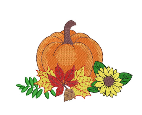 Pumpkin embroidery design, Autumn embroidery, thanksgiving day embroidery design, 4 sizes, instant download. Embroidery/Applique DESIGNS ArtEMByNatalia 