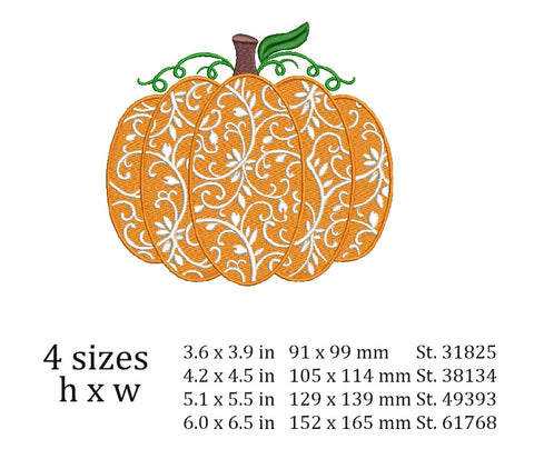 Pumpkin embroidery design Embroidery/Applique DESIGNS ArtEMByNatalia 