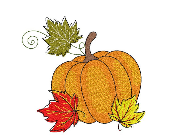 Pumpkin Embroidery Design, Fall Embroidery File, 4 sizes, Instant Download Embroidery/Applique DESIGNS Nino Nadaraia 