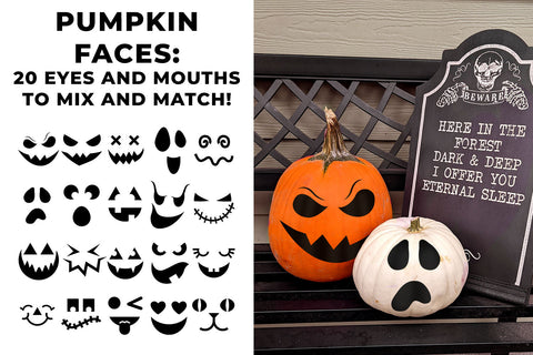 Pumpkin Face SVG File Set SVG Risa Rocks It 