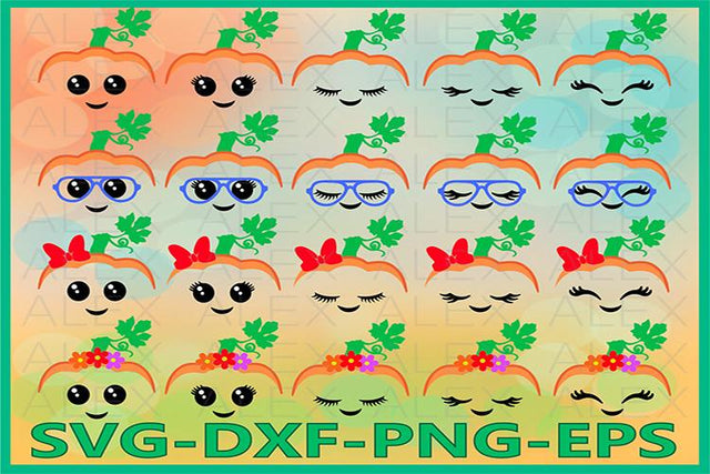 Pumpkin Face Svg, Halloween Girls SVG AlexSVGStudio 