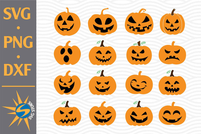 Pumpkin Face SVG, PNG, DXF Digital Files Include SVG SVGStoreShop 