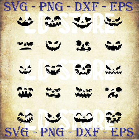 Pumpkin Face Svg, Pumpkin Svg, Fall Pumpkin Svg, Silhouette Cameo, Cricut, Cutting Files, Svg Files, Pumpkin clipart ,Pumpkin set svg, DXF PNG EPS SVG Artstoredigital 