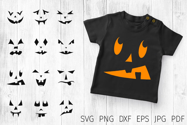 Pumpkin faces svg, halloween face bundle svg, Jack o lantern SVG Digital Rainbow Shop 