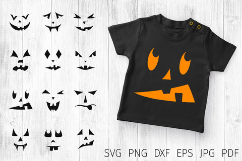 Pumpkin faces svg, halloween face bundle svg, Jack o lantern SVG Digital Rainbow Shop 