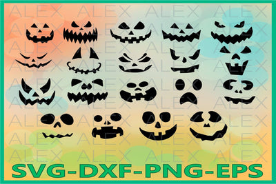 Pumpkin Faces Svg, Halloween SVG AlexSVGStudio 