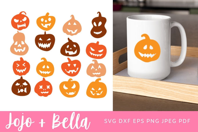 Pumpkin Faces SVG, Pumpkin Face Svg Bundle - Pumpkin Face Svg File - Pumpkin Face Png, Pumpkin Svg file for Cricut, Silhouette, Sublimation SVG Jojo&Bella 