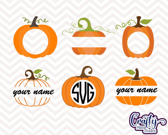 Pumpkin - Fall - Monogram Pumpkin Bundle SVG Crafty Mama Studios 