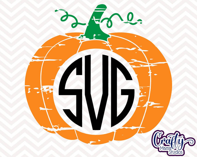 Pumpkin - Fall - Monogram Pumpkin - Distressed Pumpkin SVG Crafty Mama Studios 