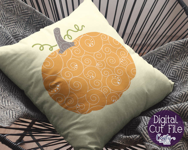 Pumpkin - Fall - Patterned Pumpkin - Swirl Fall Pumpkin SVG Crafty Mama Studios 