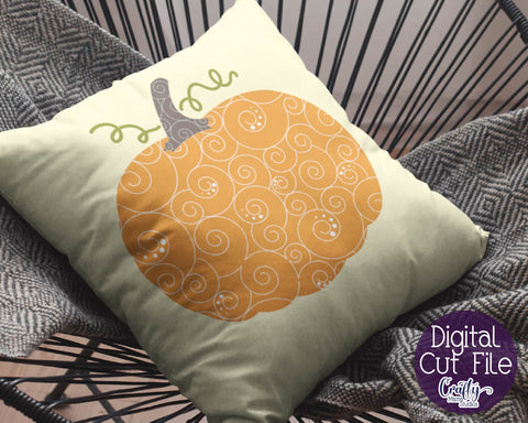 Pumpkin - Fall - Patterned Pumpkin - Swirl Fall Pumpkin SVG Crafty Mama Studios 