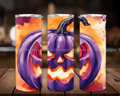 Pumpkin Fall Tumbler Wrap PNG, Halloween Spooky Pumpkin Tumbler PNG, Halloween Sublimation Design Wrap png Sublimation ToriDesigns 