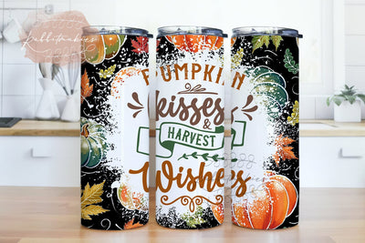 Pumpkin Fall Tumbler Wrap PNG Harvest Sublimation Designs Downloads, Pumpkin Fall Skinny 20oz Sublimation Rabbitmakies 