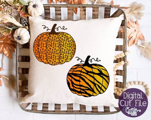 Pumpkin - Fall - Zebra Patterned Pumpkin - Leopard Print Fall Pumpkin SVG Crafty Mama Studios 
