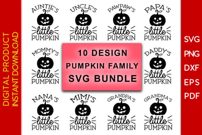 Pumpkin Family Bundle SVG PNG PDF Cut File SVG Creativedesigntee 