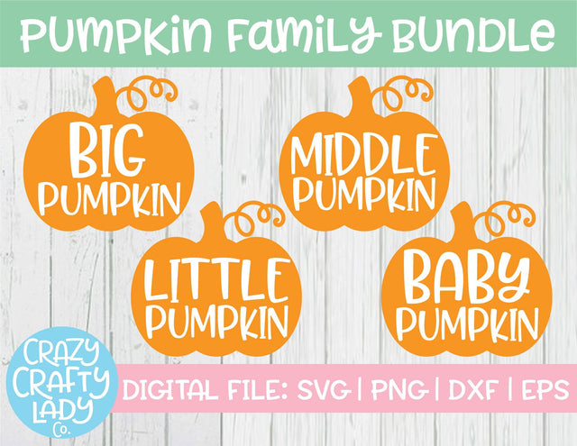 Pumpkin Family SVG Cut File Bundle SVG Crazy Crafty Lady Co.