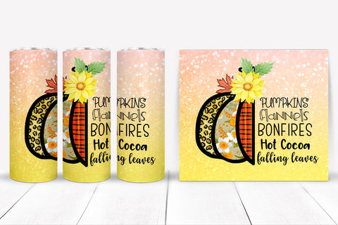 Pumpkin Flannels Tumbler Sublimation Design I Autumn Tumbler Sublimation Happy Printables Club 