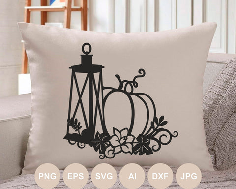 Pumpkin Floral Svg file, Fall Pumpkin Cut file, Lantern, Farmhouse Sign, Autumn Leaves Png, Thankful Svg Cricut, Thanksgiving, Halloween SVG BogeliaVector 