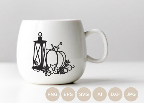 Pumpkin Floral Svg file, Fall Pumpkin Cut file, Lantern, Farmhouse Sign, Autumn Leaves Png, Thankful Svg Cricut, Thanksgiving, Halloween SVG BogeliaVector 