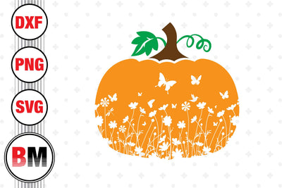 Pumpkin Floral SVG, PNG, DXF Files SVG BMDesign 