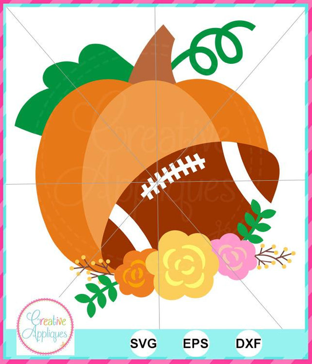 Pumpkin Football Flowers SVG Cut File SVG Creative Appliques 