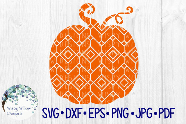 Pumpkin Geometric Pattern SVG Wispy Willow Designs 