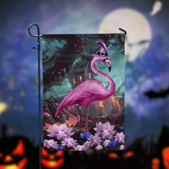 Pumpkin Ghosts Flamingo Halloween Garden Flag - 12x18 Garden Flag Sublimation Design Download PNG File Instant Download Sublimation CaldwellArt 