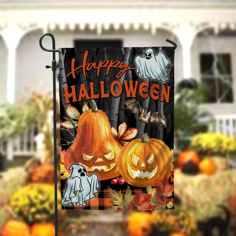Pumpkin Ghosts Garden Flag - 12x18 Garden Flag Sublimation Design Download PNG File Instant Download Sublimation CaldwellArt 