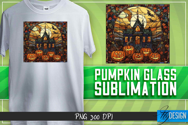 Pumpkin Glass Sublimation|T-Shirt Design Sublimation Fly Design 