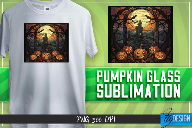 Pumpkin Glass Sublimation|T-Shirt Design Sublimation Fly Design 